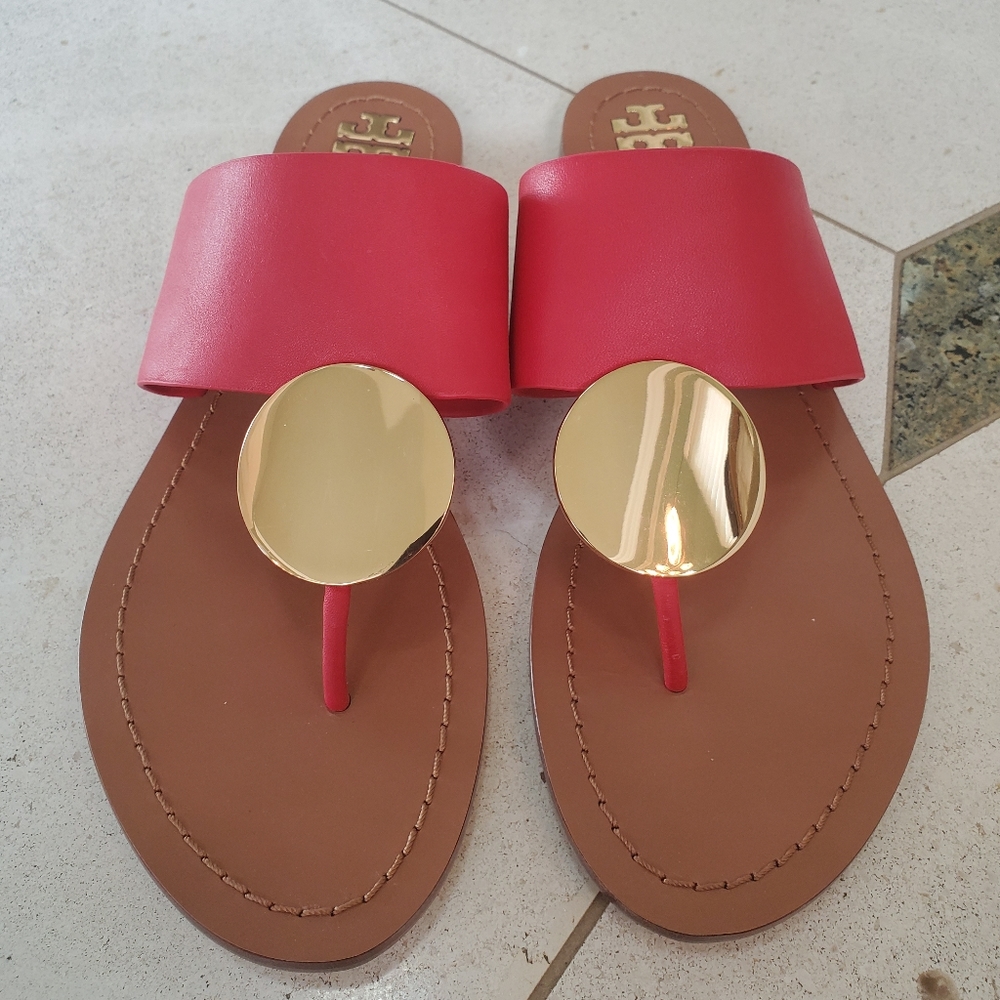 Tory Burch Patos Disc Leather Sandals